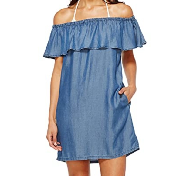 Off shoulders denim dress by Chelsea 28 - Picture 1 of 5